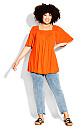 Smock Square Neck Top - orange