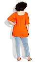 Smock Square Neck Top - orange