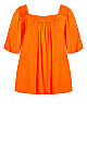 Smock Square Neck Top - orange