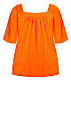 Smock Square Neck Top - orange