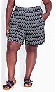 Plus Size Alisha Knit Print Short - marine