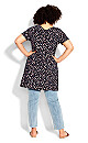 Love Swing Print Tunic - navy spot