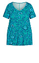 Love Me Print Teal Paisley Print Top