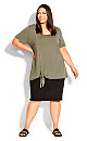 Plus Size Wildside Top - olive