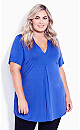 Plus Size Kaylie Hi Lo Top - dazzling blue