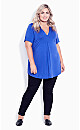 Plus Size Kaylie Hi Lo Top - dazzling blue