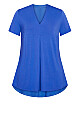 Plus Size Kaylie Hi Lo Top - dazzling blue