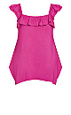 Serena Ruffle Neckline Fuchsia Top