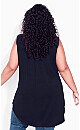 Plus Size Smock Henley Tunic - black