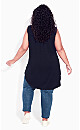 Plus Size Smock Henley Tunic - black