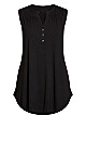 Plus Size Smock Henley Tunic - black