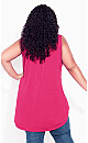 Plus Size Smock Henley Tunic - fuschia