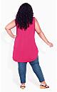 Plus Size Smock Henley Tunic - fuschia