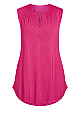 Plus Size Smock Henley Tunic - fuschia