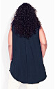 Plus Size Smock Henley Tunic - navy