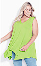 Plus Size V Neck Swing Tank - lime green