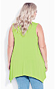 Plus Size V Neck Swing Tank - lime green