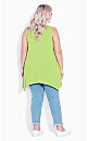 Plus Size V Neck Swing Tank - lime green