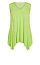 Plus Size V Neck Swing Tank - lime green