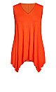 Plus Size V Neck Swing Tank - orange