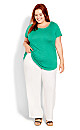 Plus Size Slub Short Sleeve Tee - Jade