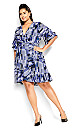 Isabella Print Dress - blue