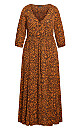 Desire Print Maxi Dress - tangerine