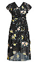 Flirty Tier Print Maxi Dress - black