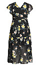 Flirty Tier Print Maxi Dress - black