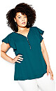 Zip Fling Teal Top