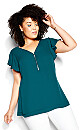 Zip Fling Teal Top