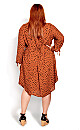 Woven Print Shirt Dress - ginger