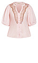 Vacation Embroidered Top - peony