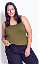 Plus Size Bamboo Essential Cami - olive