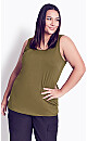 Plus Size Bamboo Essential Cami - olive