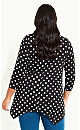 3/4 Sleeve Pintuck Top - black spot