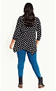 3/4 Sleeve Pintuck Top - black spot