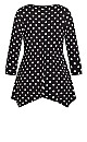 3/4 Sleeve Pintuck Top - black spot