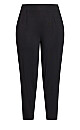 Plus Size Jersey Tapered Trouser - black