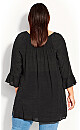 Flutter 3/4 Sleeve Top - black