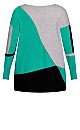 Karla Colourblock Sweater - emerald