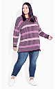 Plus Size Hannah Stripe Sweater - lilac