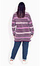 Plus Size Hannah Stripe Sweater - lilac