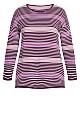 Plus Size Hannah Stripe Sweater - lilac