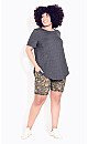 Plus Size Bike Short Print