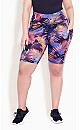 Plus Size Bike Short Print