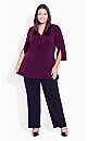 Plus Size Luella Plain Top - plum