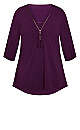 Plus Size Luella Plain Top - plum