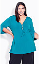 Plus Size Luella Plain Top - teal