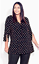 Plus Size Luella Top - black spot